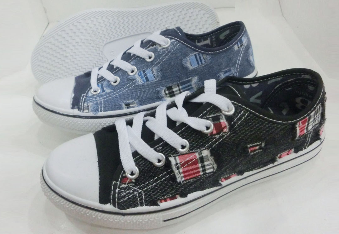 New Style Shoelace Women Injection Shoes Canvas Shoes Jean shoes