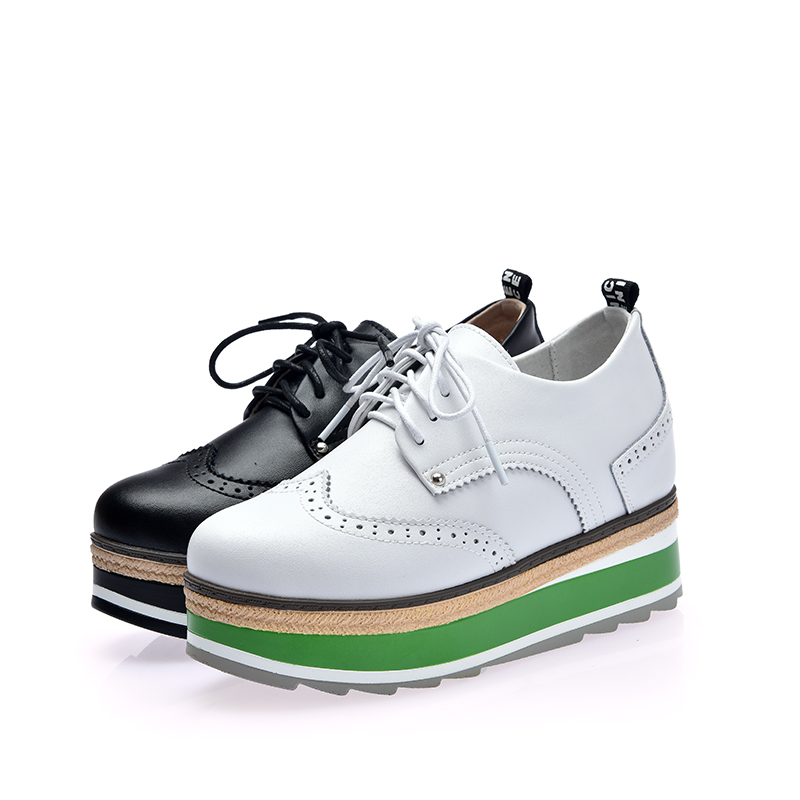 Latest design women  leather shoes platform shoes(FYS7908-1)