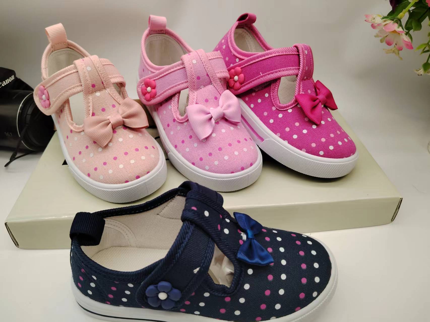 New buck strap children injection slip on dress shoes canvas...