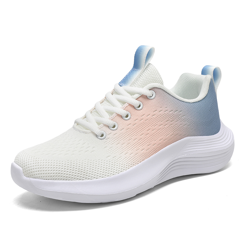 Hot sale fashion flyknit sports shoes ladies casual sneakers...